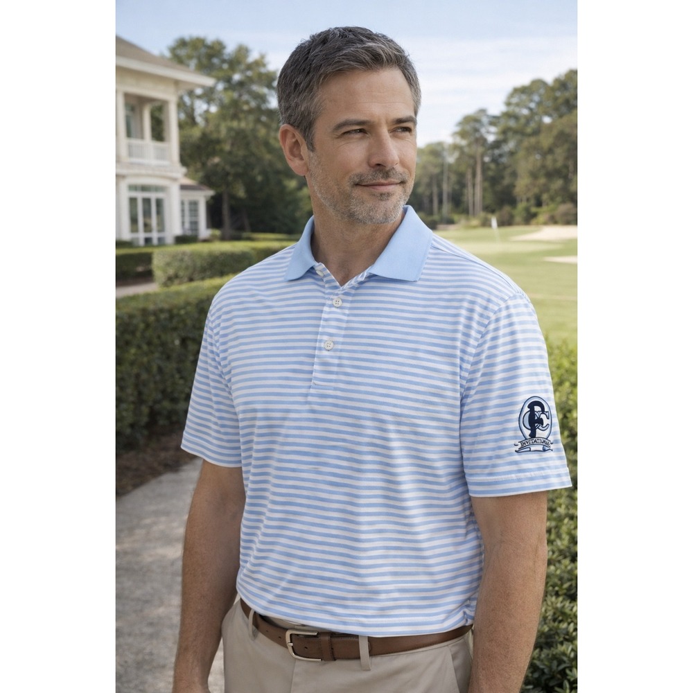 Peter‎ Millar Summer Comfort Polo Stripe Golf Country Club Invitational Men's